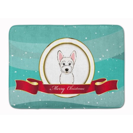 Carolines Treasures Westie Merry Christmas Machine Washable Memory Foam Mat BB1536RUG